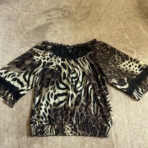 I.N. Studio Animal Print Top